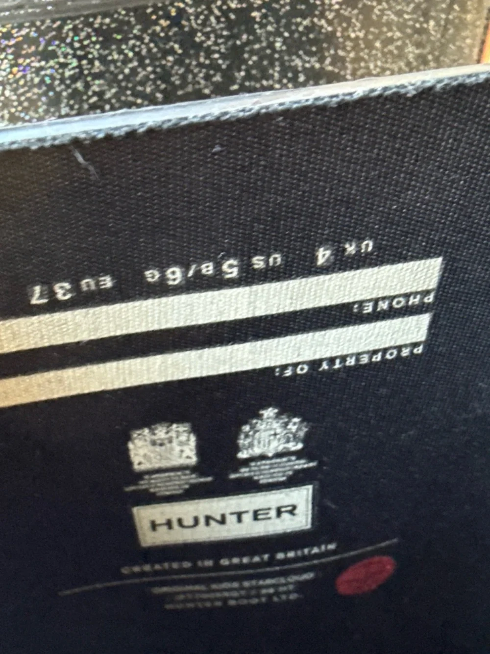 Hunter Black Sparkle Tall Rain Boots